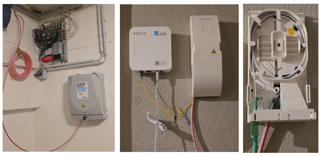 Spleißarbeiten im Gebäude